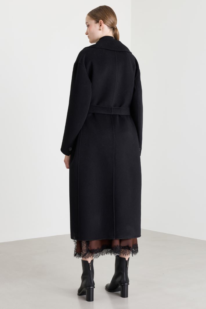 Cappotto lungo in doppio drap - NERO - Intrend - 4