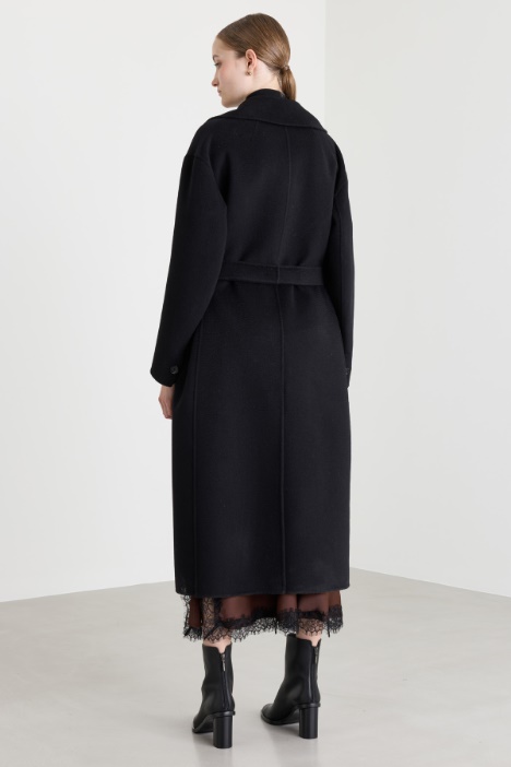 Cappotto lungo in doppio drap di lana e cashmere