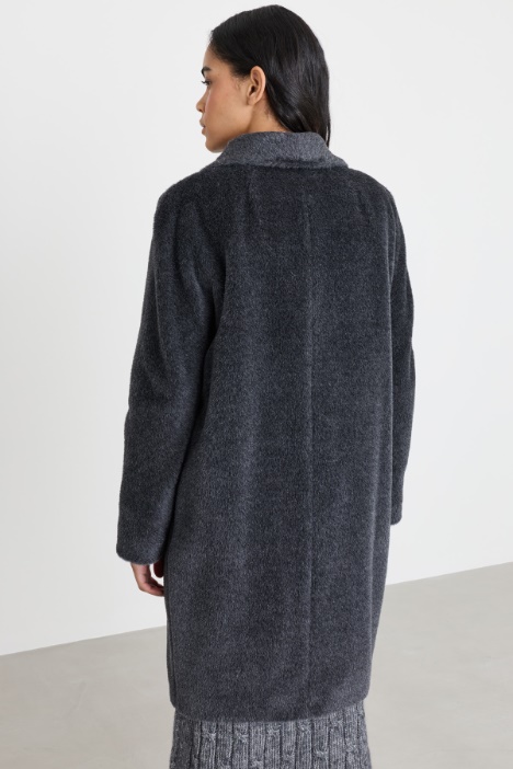 Cappotto doppiopetto in lana e alpaca