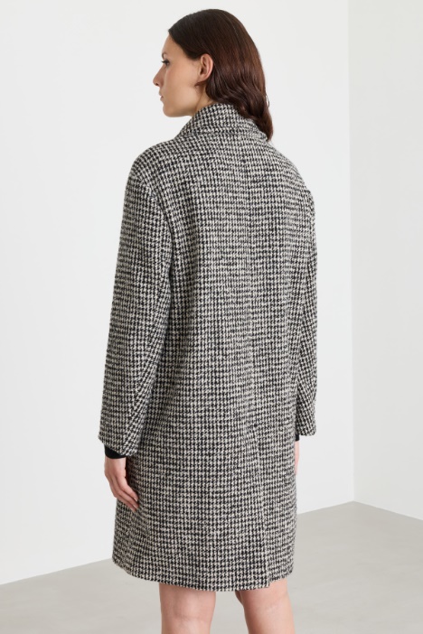 Cappotto doppiopetto in lana pied de poule