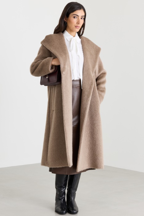 Belted hooded coat - Intrend