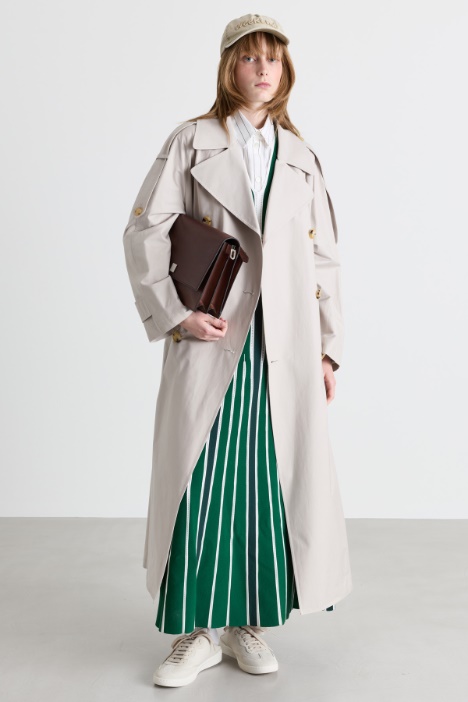 Trench largo cruzado de sarga - Intrend