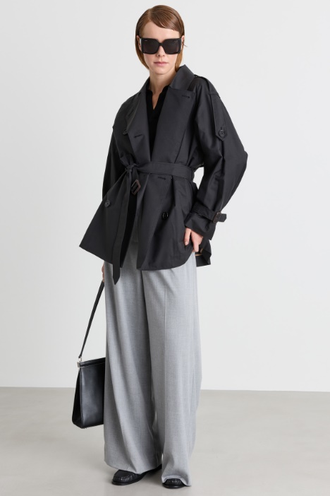 Cropped double-breasted trench coat - Intrend