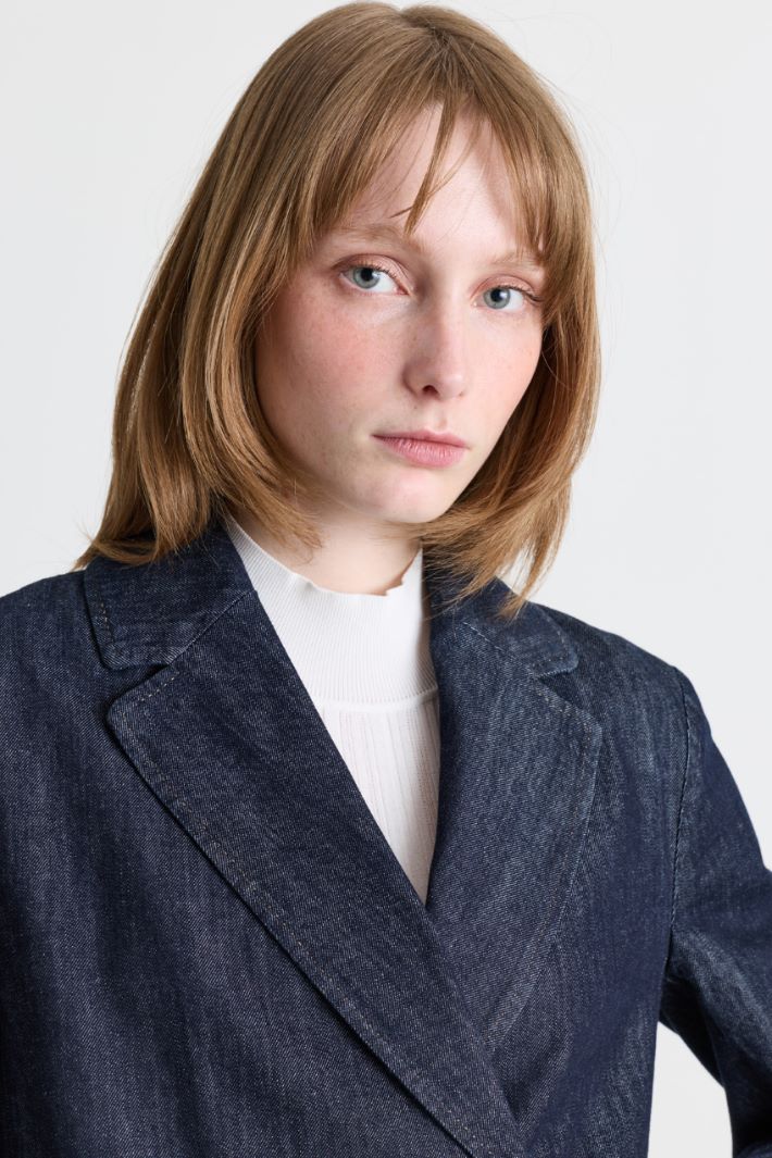 Blazer doppiopetto con spacco - BLU - Intrend - 3