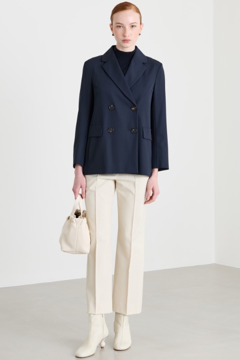 Blazer cruzado de crepé de lana - Intrend