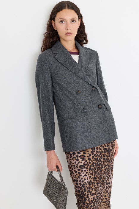 Double-breasted flannel blazer - Intrend