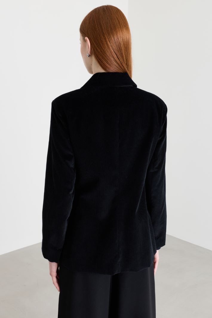 Blazer in velluto a coste - NERO - Intrend - 4