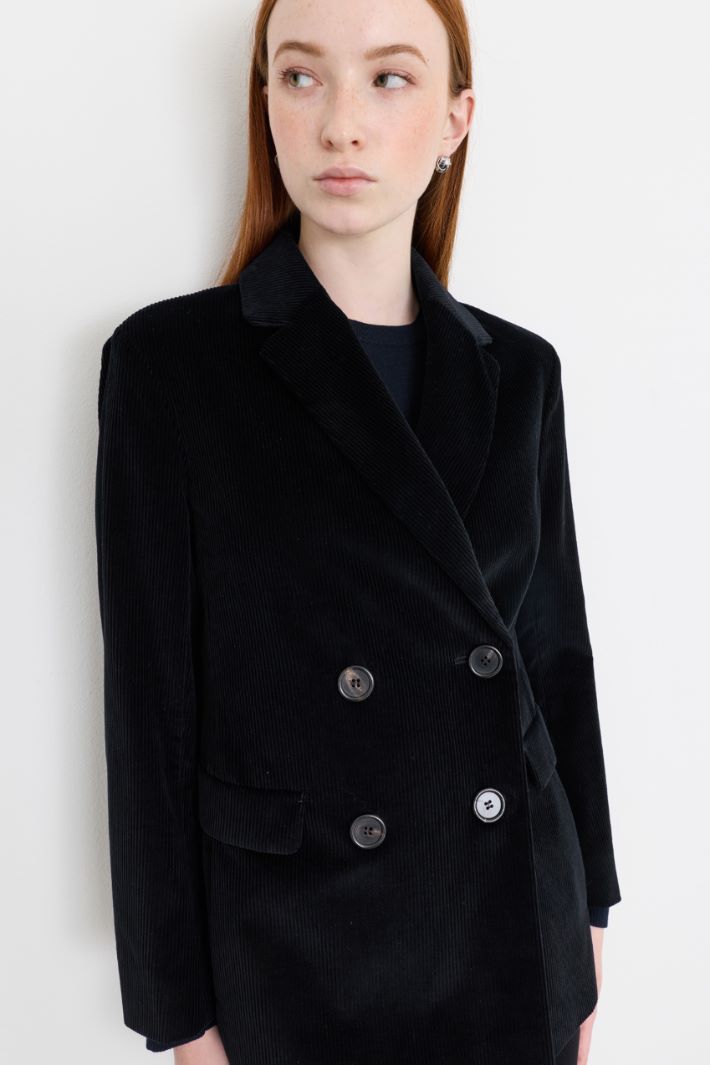 Blazer in velluto a coste - NERO - Intrend - 3