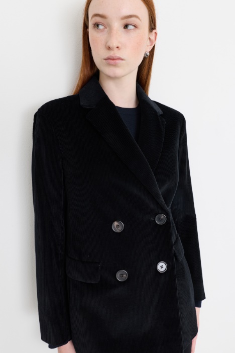 Blazer in velluto di cotone a coste