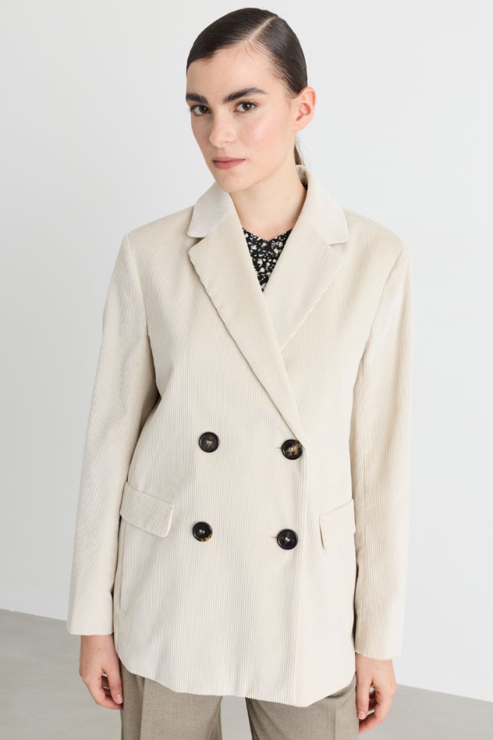 Blazer in velluto a coste - AVORIO - Intrend - 2