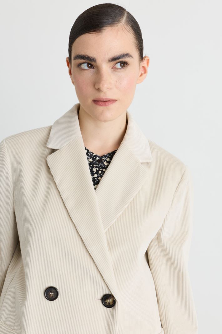 Blazer in velluto a coste - AVORIO - Intrend - 3
