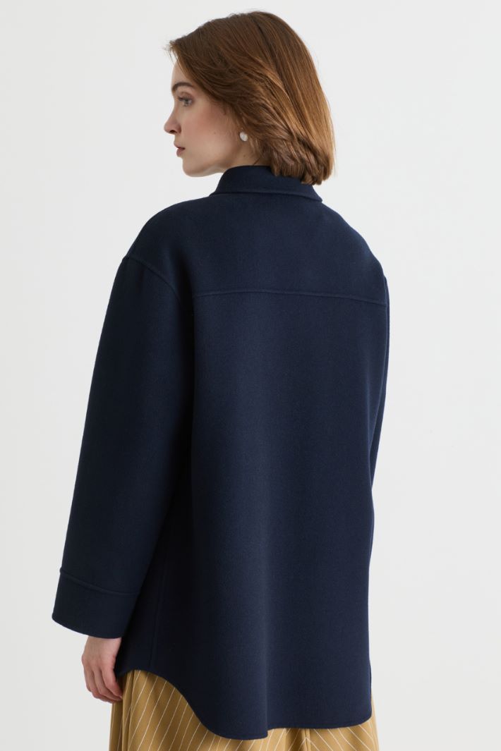 Single-breasted drap jacket - BLUE - Intrend - 4