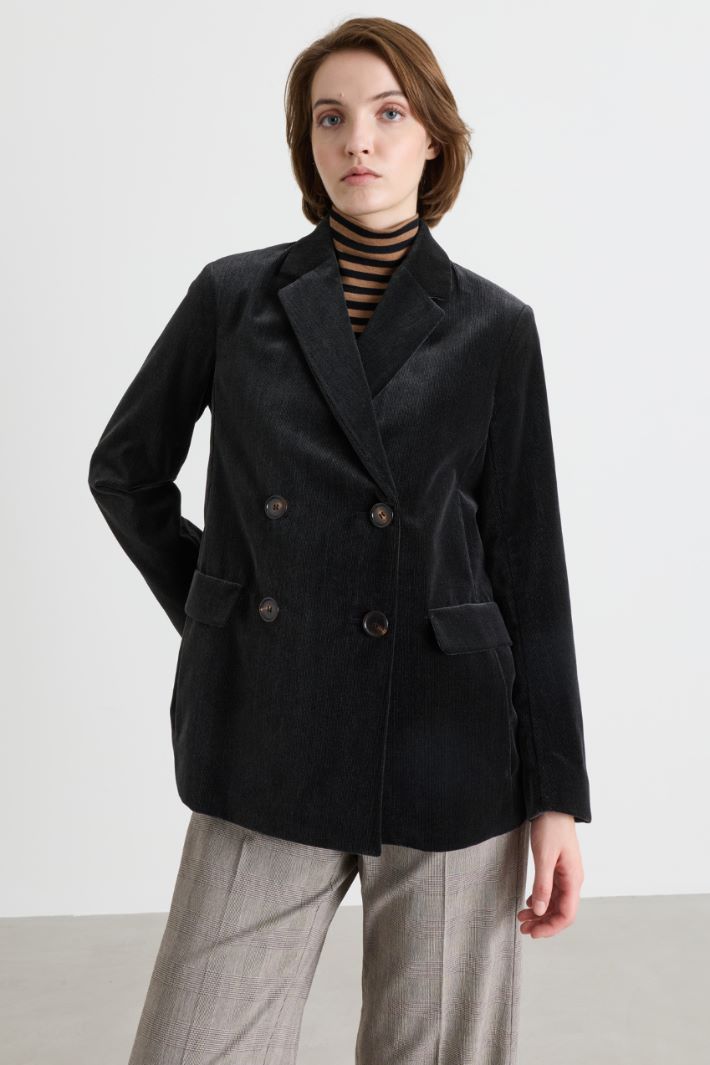 Needlecord jacket - GREY - Intrend - 2