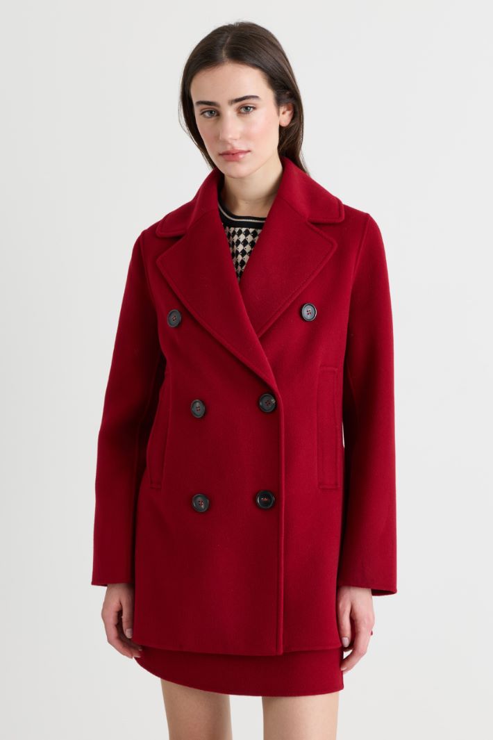 Caban con maxi rever - ROSSO - Intrend - 2