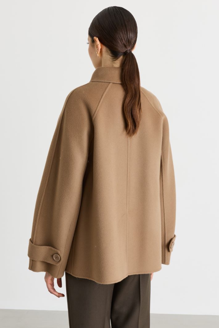 Belted double-breasted coat - CAMEL - Intrend - 4
