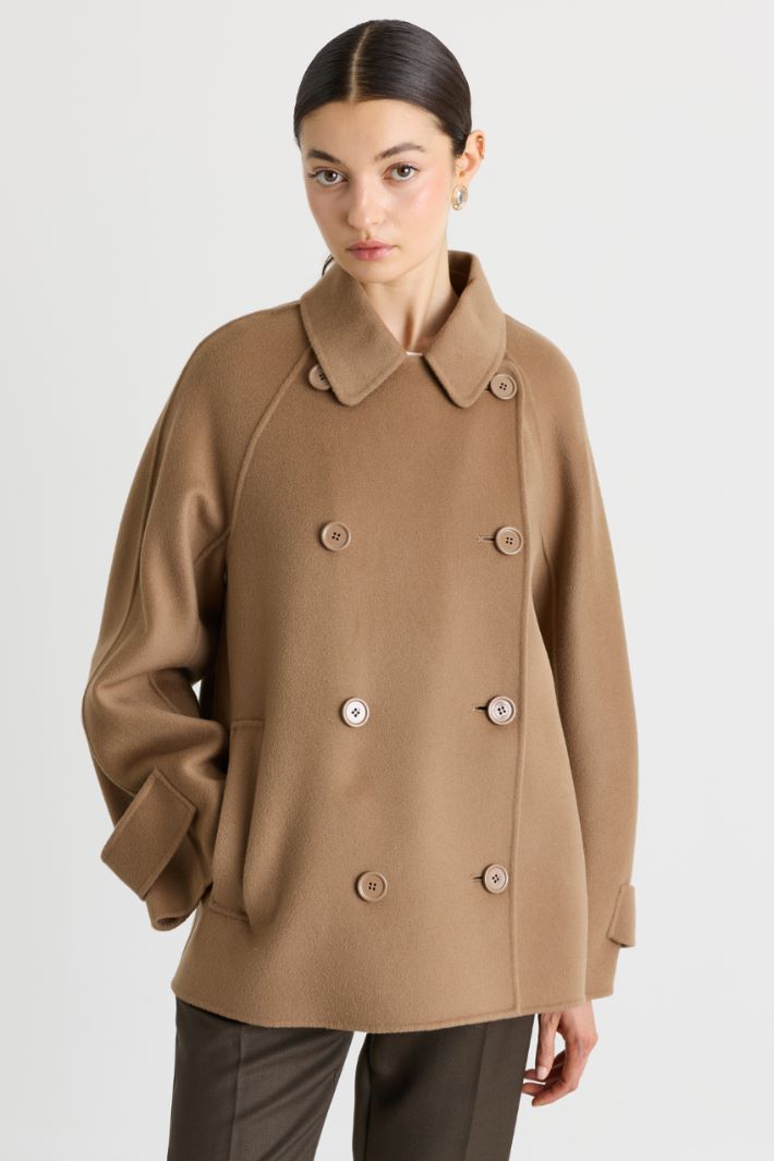 Belted double-breasted coat - CAMEL - Intrend - 2