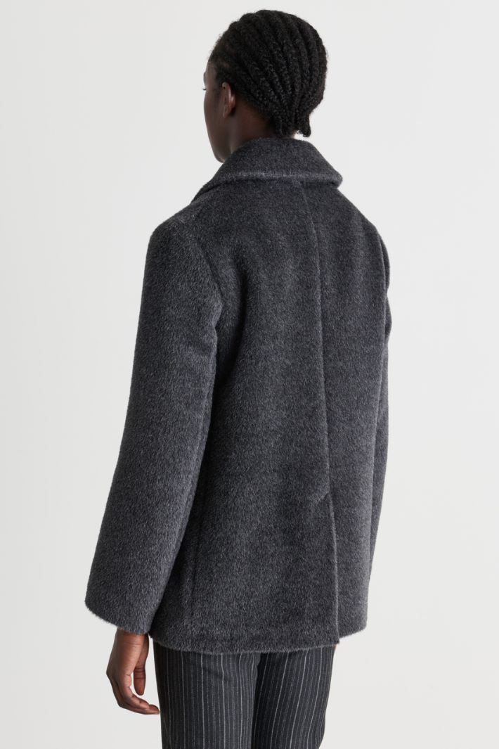 Blazer doppiopetto in tessuto morbido e caldo - GRIGIO - Intrend - 4