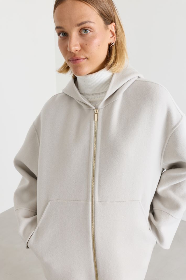 Manteau court à capuche - BLANC - Intrend - 3