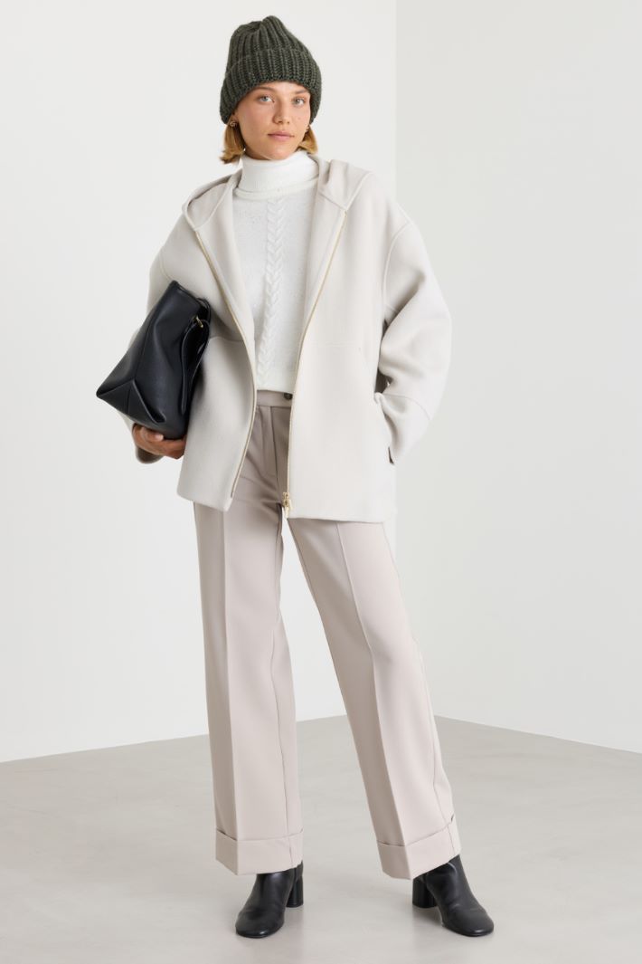 Manteau court à capuche - BLANC - Intrend