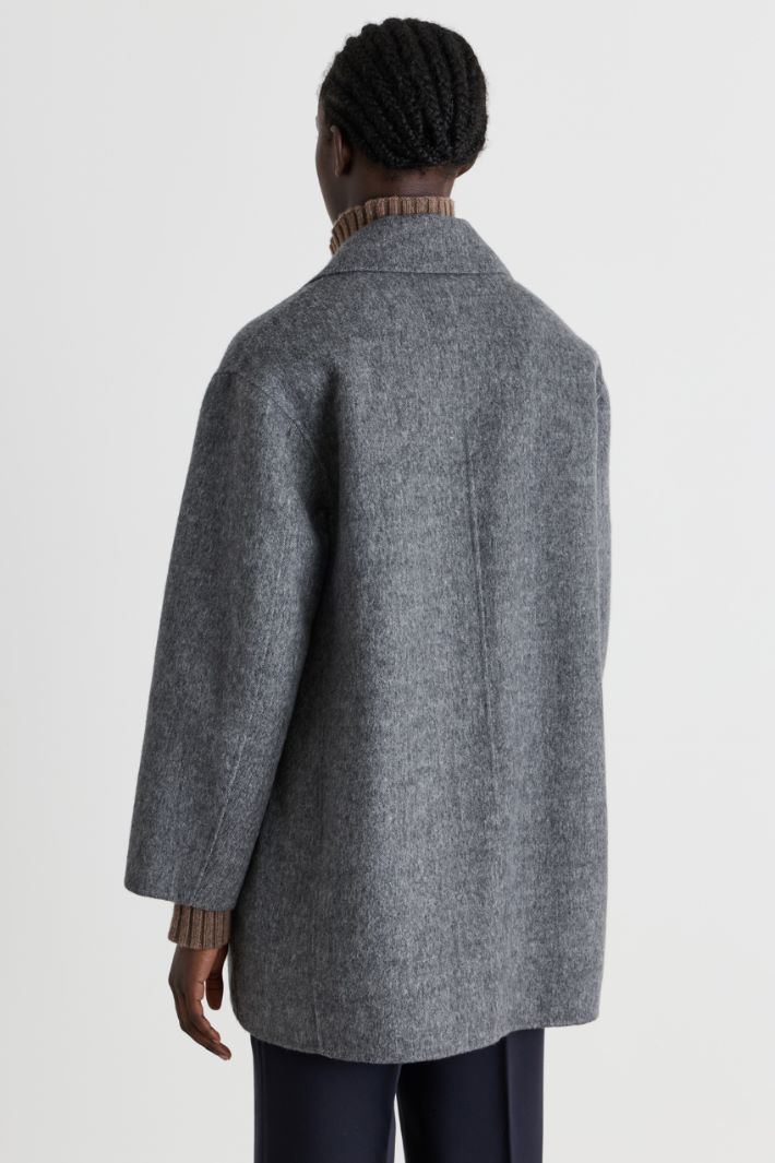 Double-Sided Wool Blazer - GREY - Intrend - 4