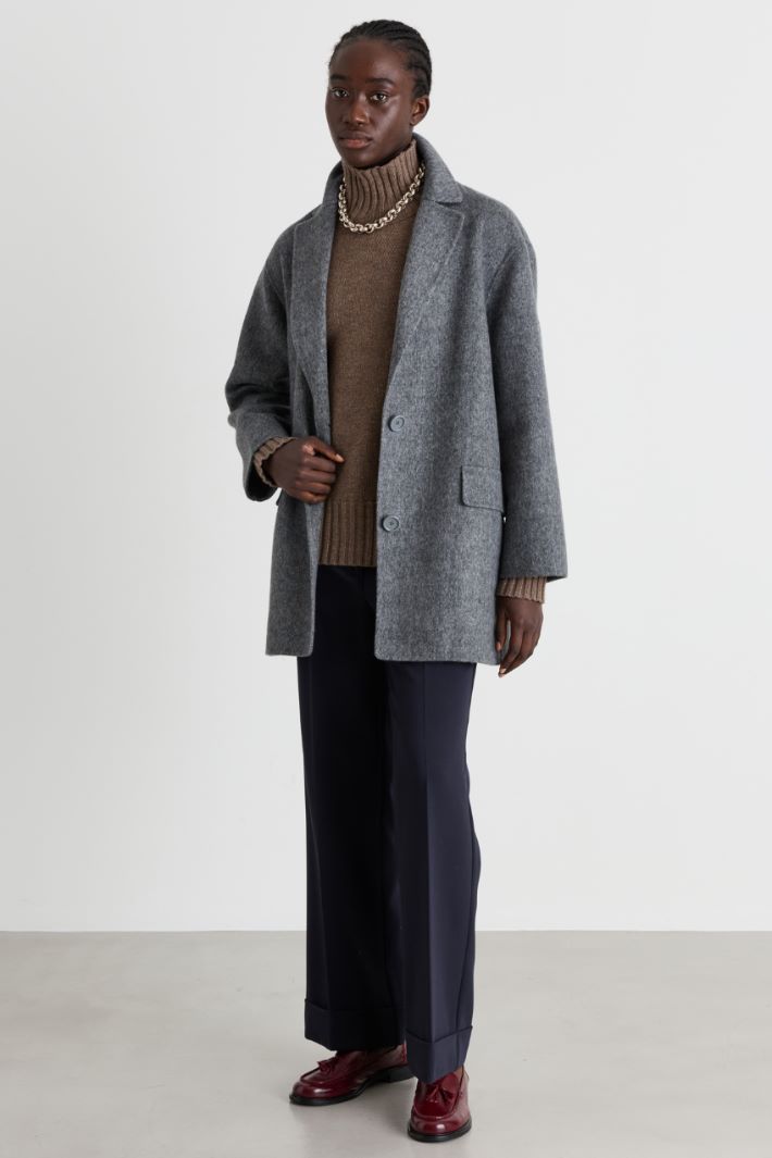Double-Sided Wool Blazer - GREY - Intrend