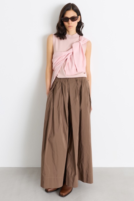 Flared microfaille skirt - Intrend