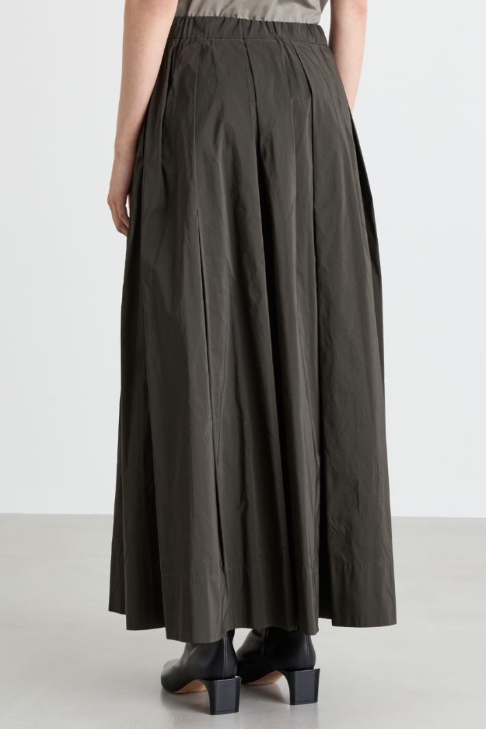 Flared microfaille skirt - GREEN - Intrend - 4