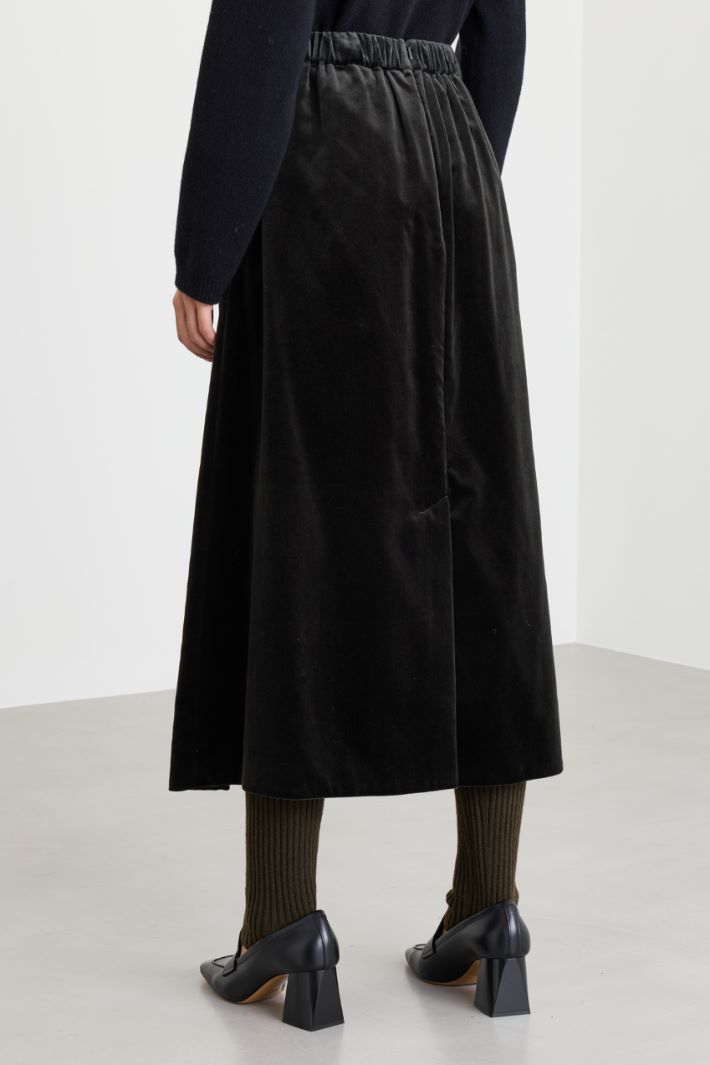 A-line velvet skirt - GREEN - Intrend - 4