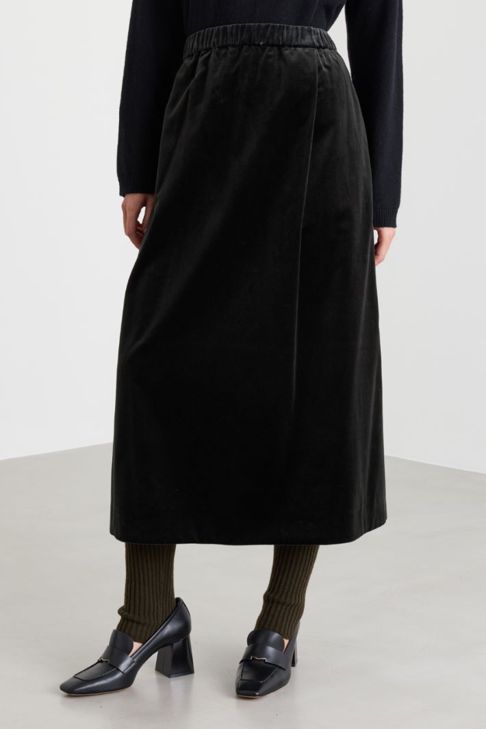 A-line velvet skirt - GREEN - Intrend - 2