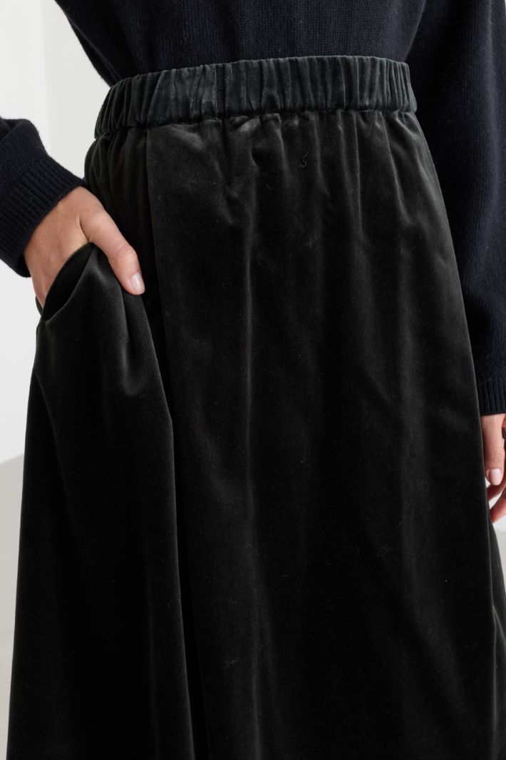 A-line velvet skirt - GREEN - Intrend - 3