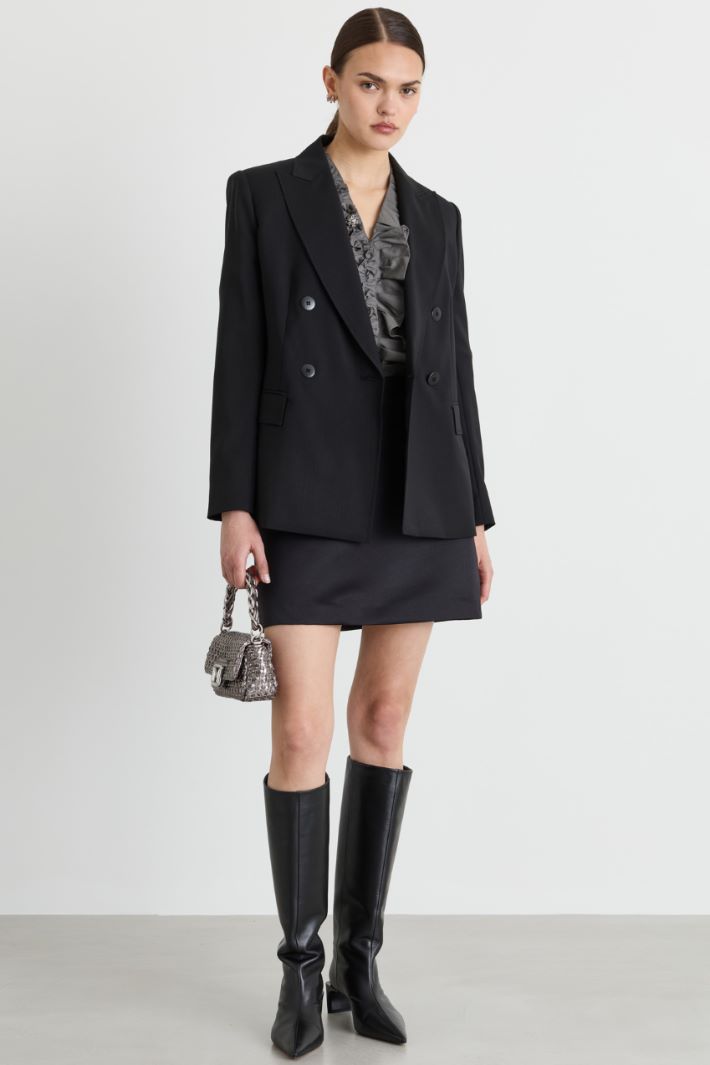 Camicia in popeline con ruches - GRIGIO - Intrend
