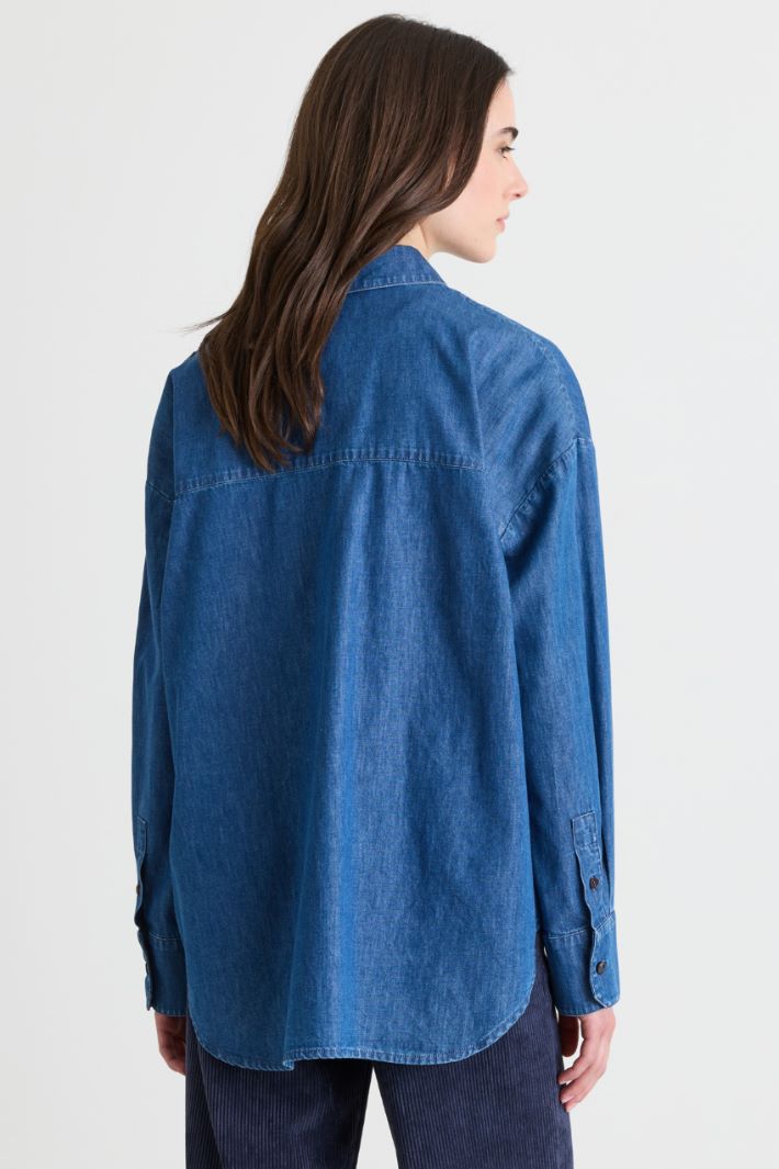 Camicia con tasche - AZZURRO - Intrend - 4