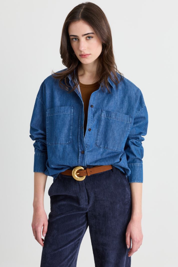Camicia con tasche - AZZURRO - Intrend - 2