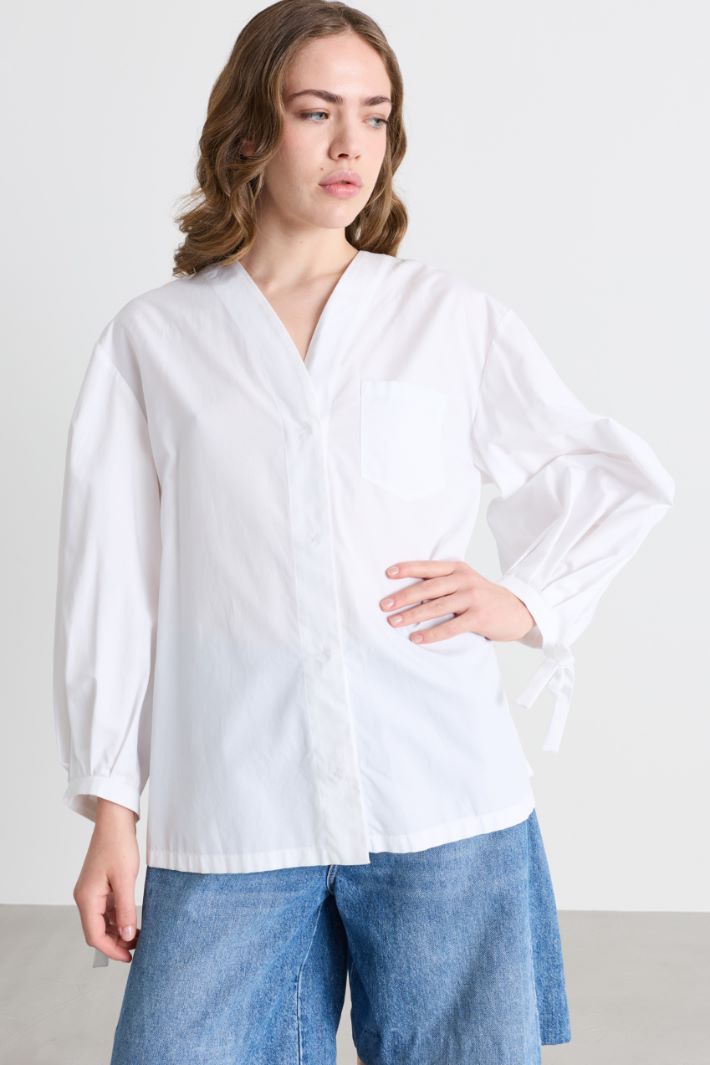 Camicia con fondo asimmetrico - BIANCO - Intrend - 2