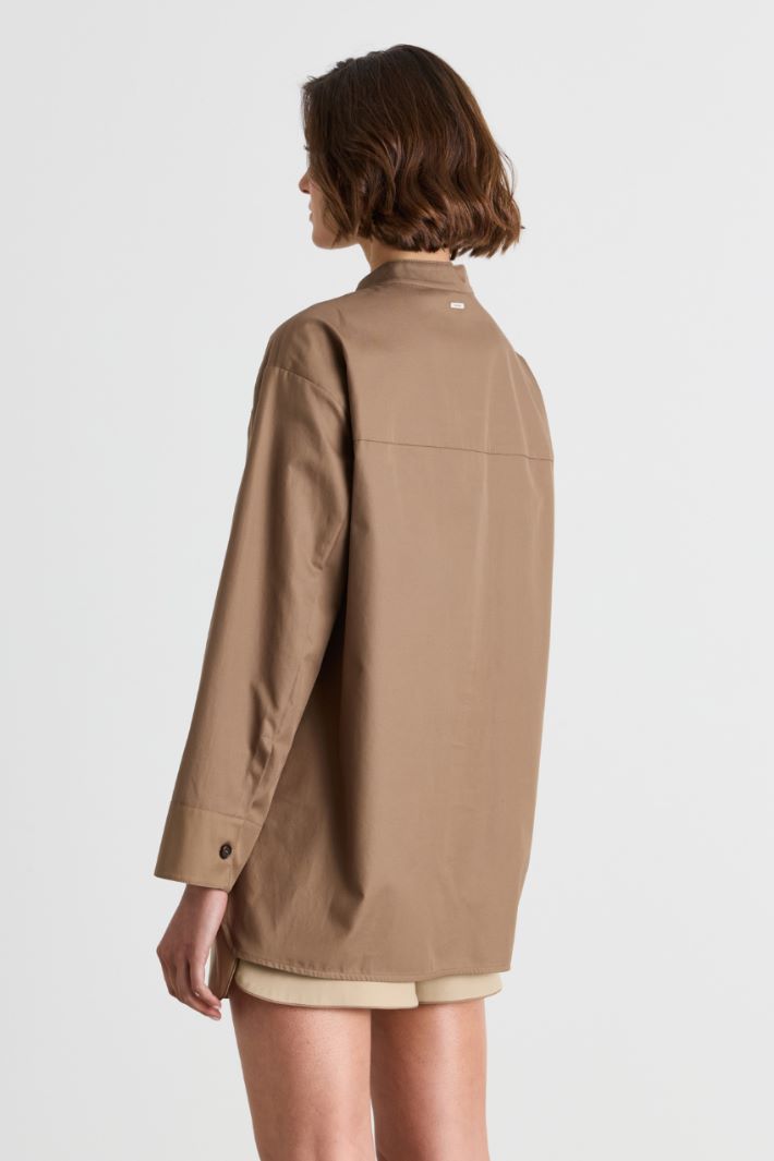 Camicia alla coreana - MARRONE - Intrend - 4