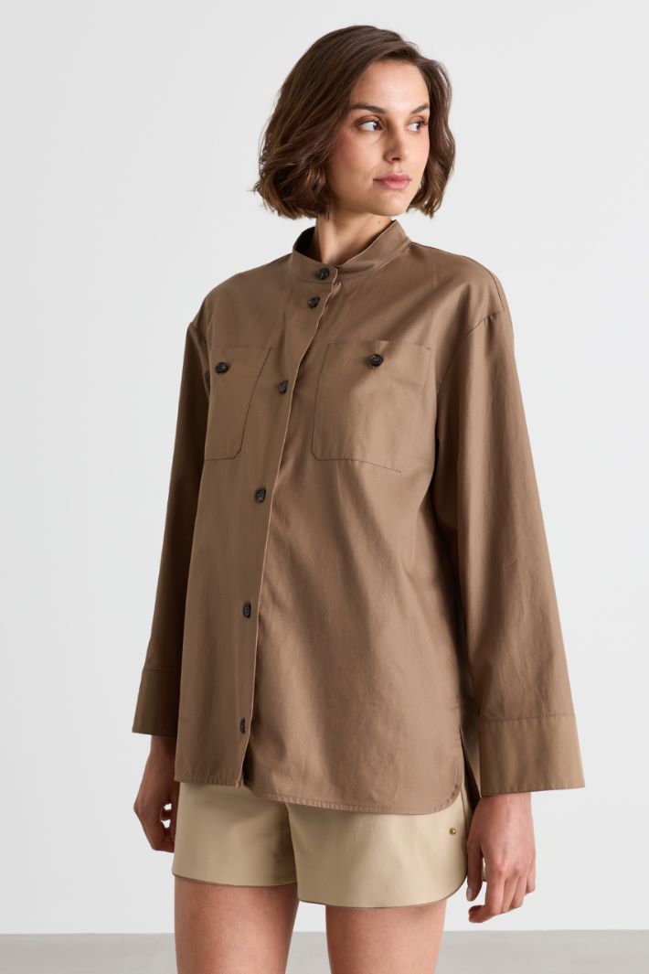 Camicia alla coreana - MARRONE - Intrend - 2