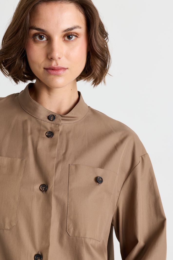 Camicia alla coreana - MARRONE - Intrend - 3