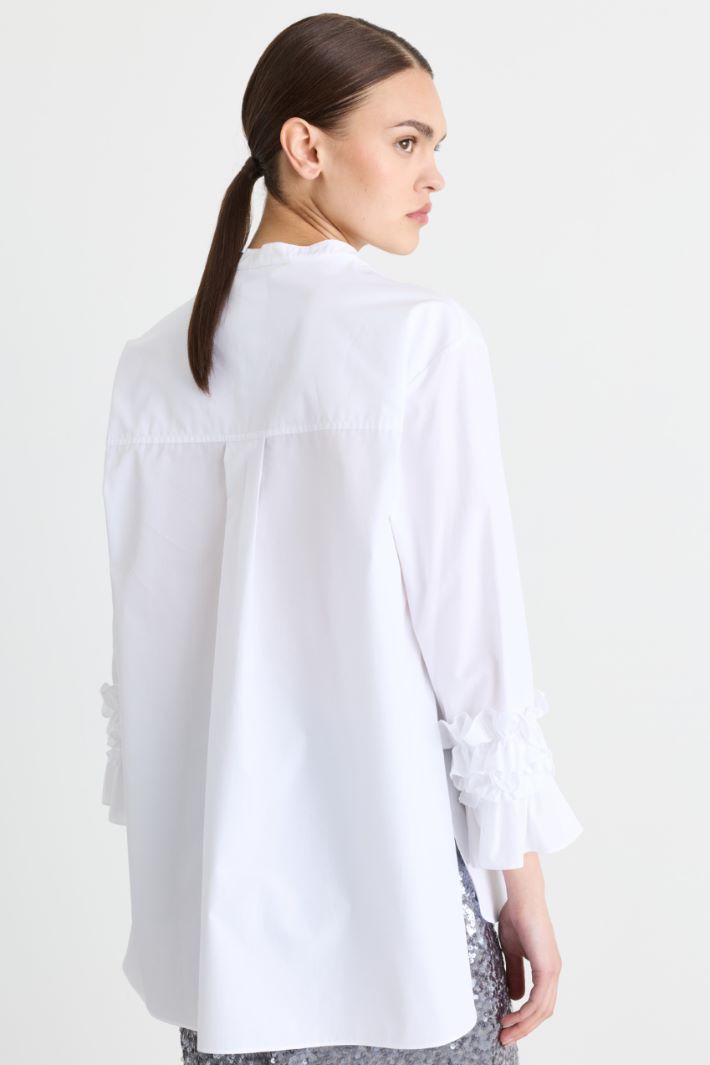 Camicia in popeline con ruches - BIANCO - Intrend - 4