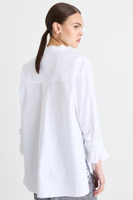 Camicia in popeline con ruches