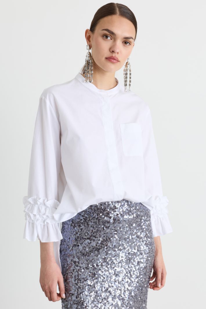 Camicia in popeline con ruches - BIANCO - Intrend - 2