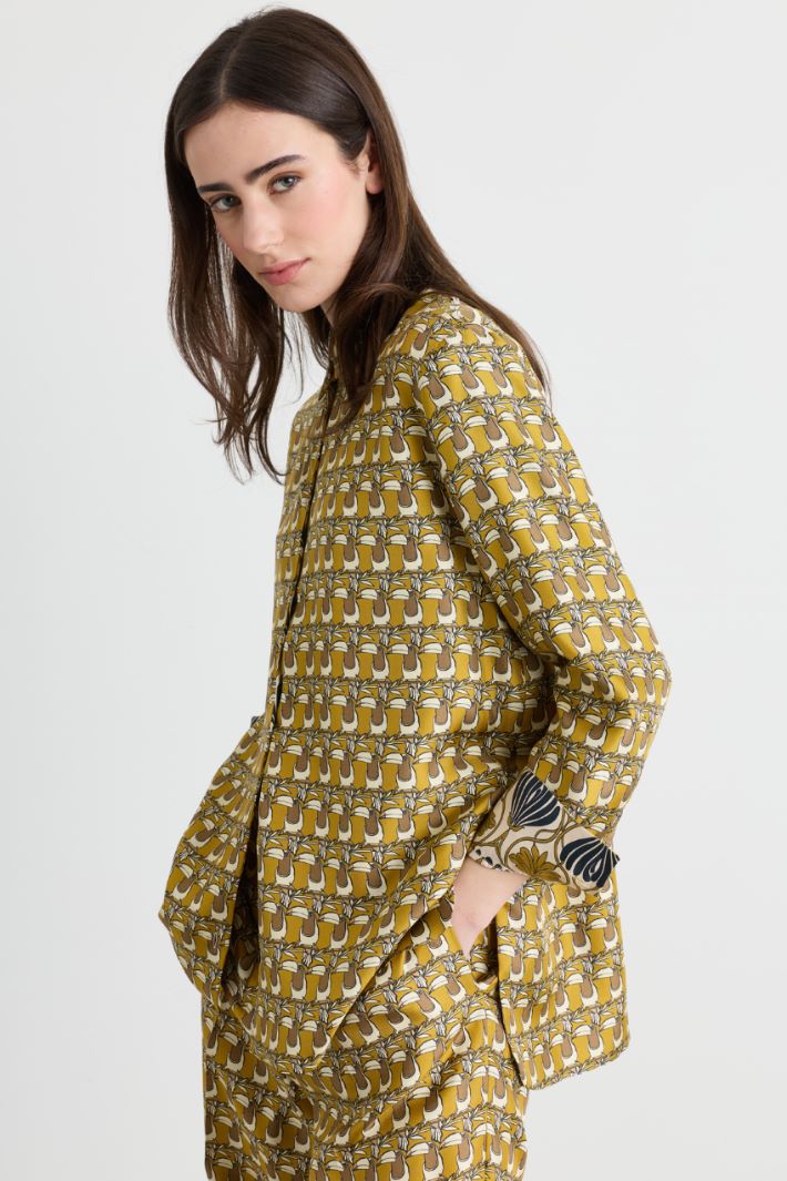 Blusa reversibile in twill con spacchi - CAMMELLO - Intrend - 2