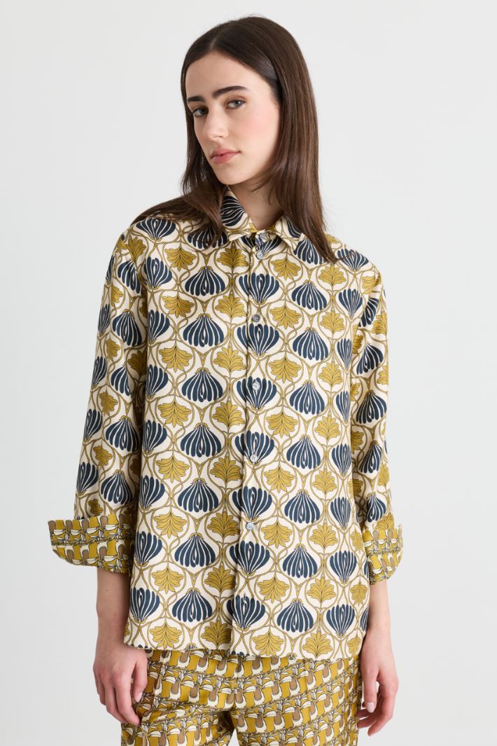 Blusa reversibile in twill con spacchi - CAMMELLO - Intrend - 3