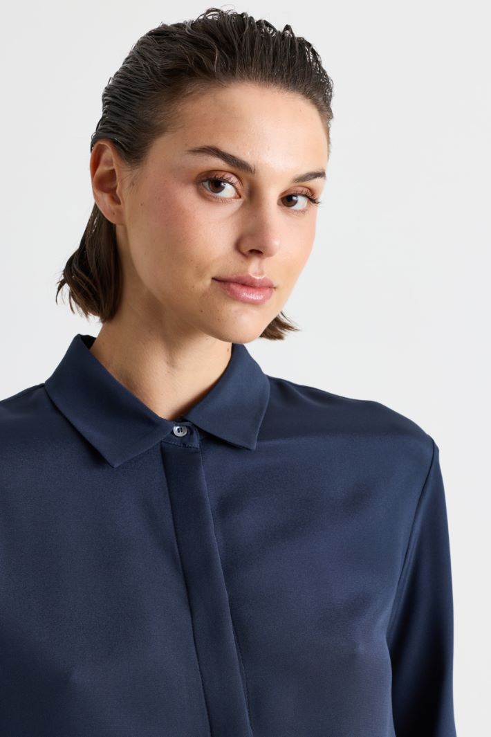 Camicia in crepe de chine - BLU - Intrend - 3