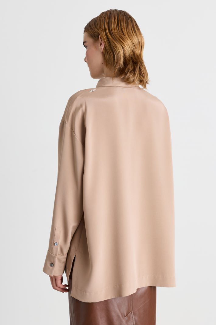 Crepe de chine shirt - CAMEL - Intrend - 4