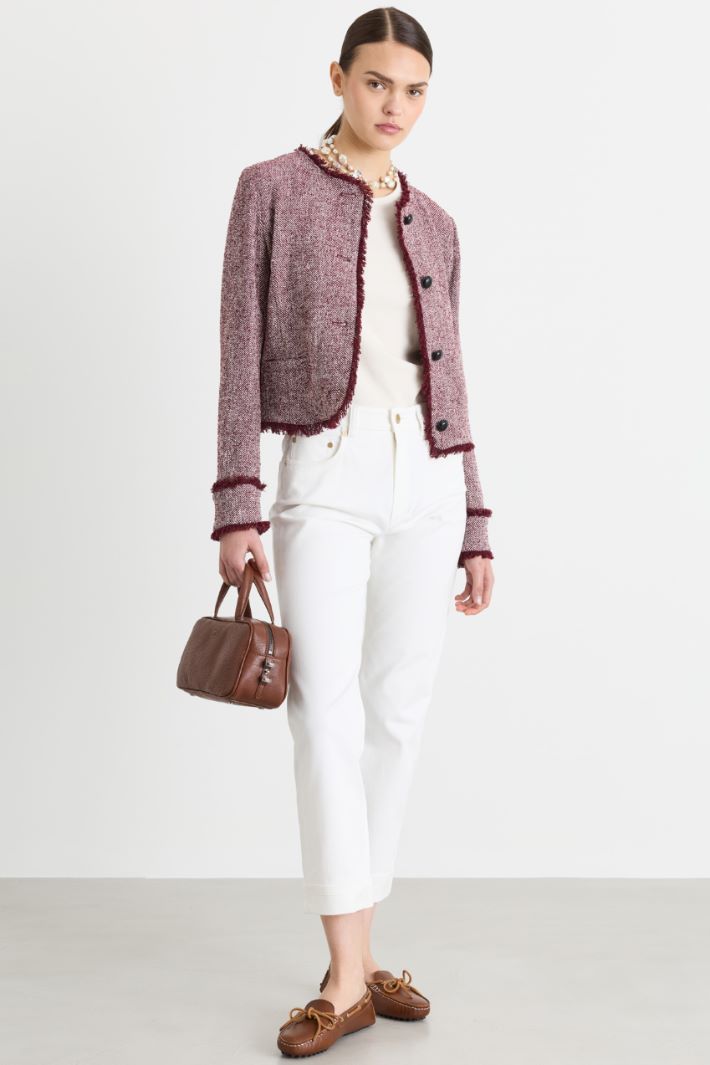 Pantalon droit en denim bull - BLANC - Intrend