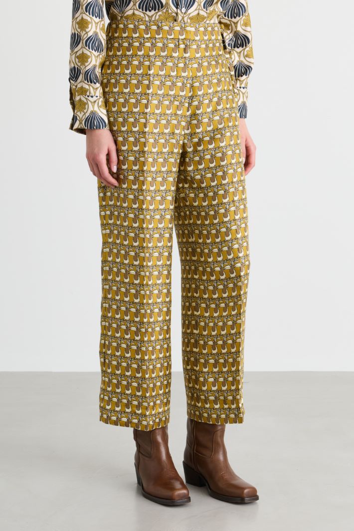Pantalone cropped in twill - CAMMELLO - Intrend - 2