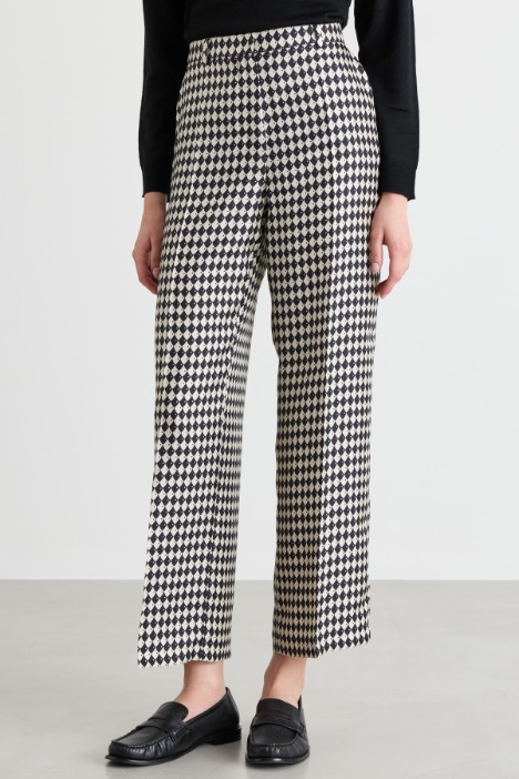 Pantalone in seta stampata