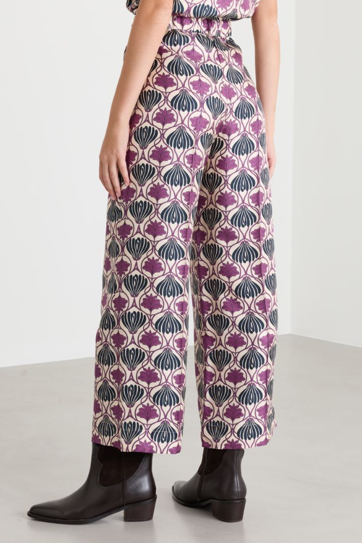 Pantalone fluido stampato - VIOLA BLU - Intrend - 4