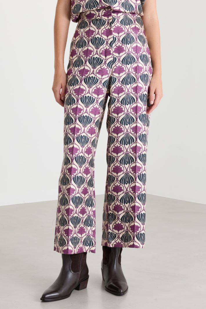 Pantalone fluido stampato - VIOLA BLU - Intrend - 2