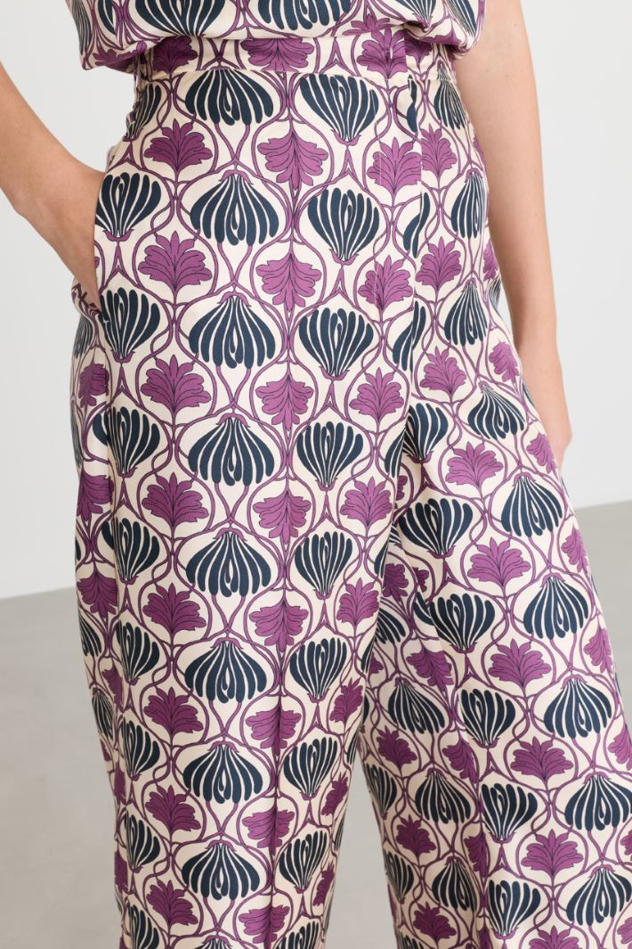 Pantalone fluido stampato - VIOLA BLU - Intrend - 3